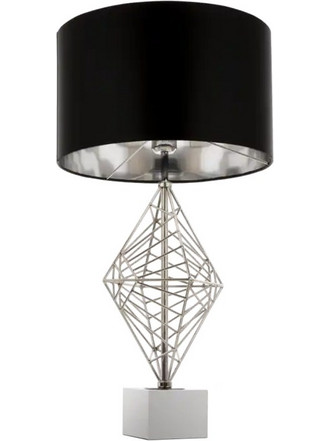Table Lamp CARACAS T01960CH - Μοντέρνο avant-garde φωτιστικό με χειροποίητη μεταλλική λεπτομέρεια Ασημί Χρώμιο