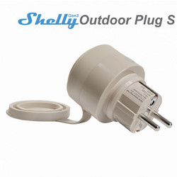 Shelly Outdoor Plug S Gen3 | Smart Wi-Fi / Bluetooth Αντάπτορας Πρίζας Σούκο με Έλεγχο & Μέτρηση Κατανάλωσης, IP44 - EAN 3800238070557