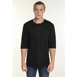 Ανδρική Μπλούζα T-Shirt Oversize με Κουμπιά Bodymax -Μαύρο