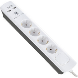 Bulle 607049 Πολυπριζο Με Προστασια 4 Θεσεων 3M +2X Usb