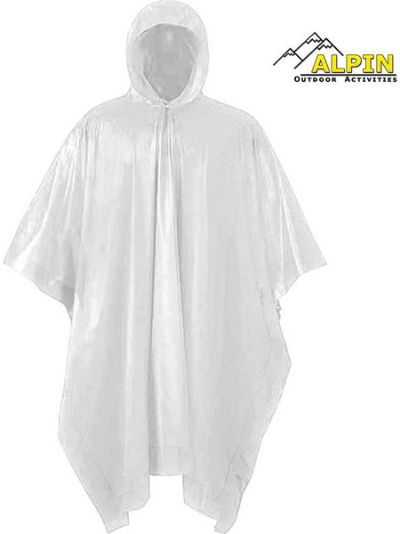 Alpin - Kids PVC Rain Poncho 107*152 Transparent White