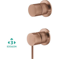 Μίκτης Εντοιχισμού 3 Εξόδων La Torre Elle 316 35300-811 + 35376-811 Rose Gold Brushed PVD