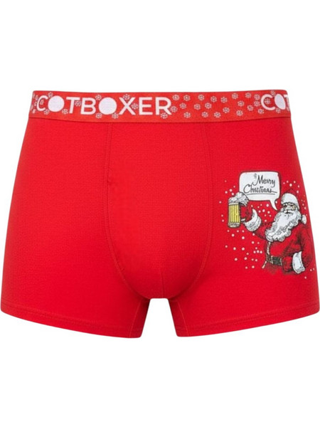 ΑΝΔΡΙΚΟ BOXER ΜΕ ΕΟΡΤΑΣΤΙΚΟ ΣΧΕΔΙΟ W25 COTBOXER BEER SANTA 1001Y.B CTBCHR-5 - ΚΟΚΚΙΝΟ