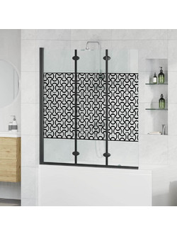 Καλυμμα Ντους Μαύρο και Διαφανές 130 x 130 cm σκληρυμένο γυαλί 42018552