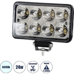85419 Vehicle & Forklift Work Lights - Φώτα Εργασίας για Οχήματα Περονοφόρα - Κλάρκ LED 24W DC 9-80V Αδιάβροχο IP67 Ψυχρό Λευκό 6000K Μ15.5 x Π9 x Υ5.5