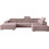 PoliHome Carmel Plus Καναπές σε Σχήμα Π Ροζ 374x220x78cm 161353129