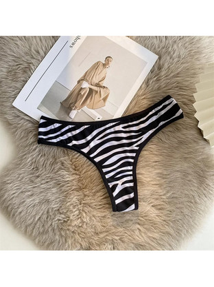 Zebra Print Low Waist Underwear