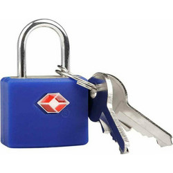 Λουκέτο Βαλίτσας με Κλειδί Travel Blue 027 Μπλε Ορειχάλκινο 40mm - Πιστοποίηση TSA Υψηλής Ασφάλειας Μπλε