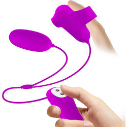 Pretty Love Suction & Vibro Bullets Κλειτοριδικός Δονητής Δονητής Bullet για Ζευγάρια με Τηλεχειριστήριο Μωβ