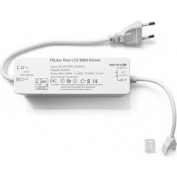 Σύνδεσμος τροφοδοσίας πρίζας για ταινία LED SMD 220V-240V max 250W AC Flicker-Free IP44