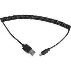 CABLEXPERT COILED MICRO-USB CABLE 1,8m BLACK