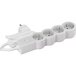 Πολύπριζο Legrand 4 Θέσεων με Διακόπτη 1.5m White/Grey 694420