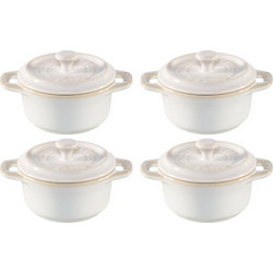 Staub Mini Cocotte Set 4-Piece Round, Ceramic, Ivory