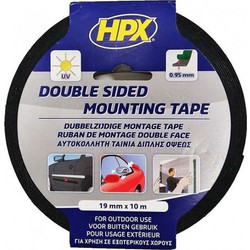 HPX Mounting Αυτοκόλλητη Αφρώδης Ταινία Διπλής Όψης Μαύρη 19mmx10m