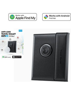 MiLi Travel Wallet Dual System GPS Tracker Finder iOS or Android - Μαύρο