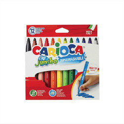 Carioca Jumbo Superwashable Μαρκαδόροι Ζωγραφικής Σετ 12 Χρώματα