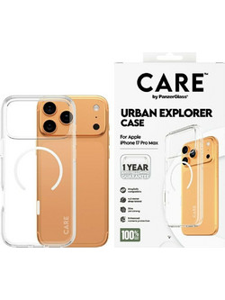 PanzerGlass CARE by Flagship Urban Explorer Case w. White MagSafe for iPhone 17 Pro Max Clear - (CR48537)