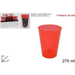 Πλαστικό ποτήρι 6τμχ σε κόκκινο χρώμα 270ml