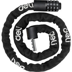 DELI κλειδαριά ποδηλάτου συνδυασμού DL508031, Φ4mm, 1m, μαύρη