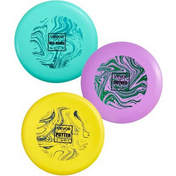 VEVOR Disc Golf Set, 3 Pack Disc Golf Starter Set, Ιπτάμενοι Δίσκοι για αρχάριους για προπόνηση δύναμης σε όλο το σώμα, με Putter, Mid-Range, Driver, PDGA Approved, για υπαίθρια αυλή, γκαζόν, παραλία