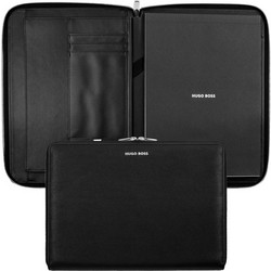 Hugo Boss HTA410A Pure Iconic μαύρο Ντοσιέ συνεδρίου A4 με φερμουάρ / Conference folder zip