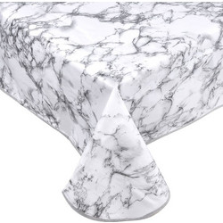 Τραπεζομάντηλο Πλαστικοποιημένο Λευκό Marble 180x140cm