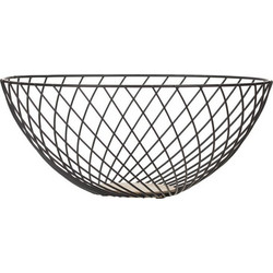 Φρουτιέρα Μεταλλική Μαύρη Ξύλινη Βάση O28x12cm