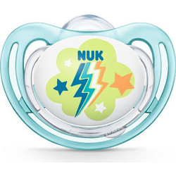 Nuk Freestyle Ανατομική Ορθοδοντική Πιπίλα Σιλικόνης 0-6m Κεραυνός Μπλε