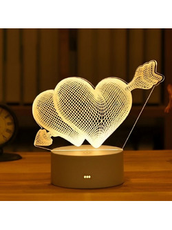 EXTRALINK 3D Broken Hearts Night Light Home, Optical Illusion For Bedroom Usb - (EX.24107)