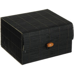 Κουτί Αποθήκευσης Μπαμπού Μαύρο 13x12x8cm