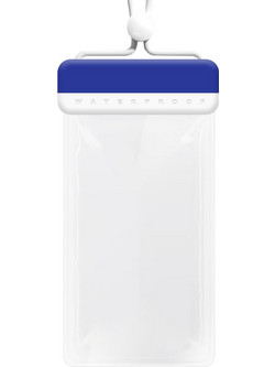 POWERTECH αδιάβροχη θήκη smartphone MOB-2013, IPX8, μπλε-λευκή