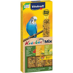 Vitakraft Kracker Mix Bugdies with Herbs, Pepper, Banana, Kiwi & Lemon 3τμχ 90gr