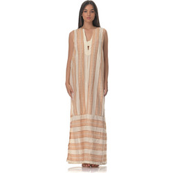 Φόρεμα Boho Maxi βαμβακερό - μπεζ