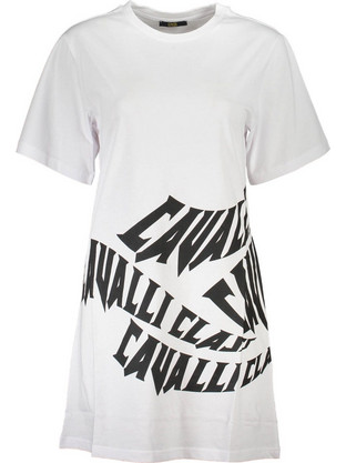 Cavalli Mini Καλοκαιρινό Καθημερινό Φόρεμα Λευκό QXT10AJD060-00053