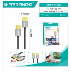 Καλώδιο Σύνδεσης HDMI 4K Ultra-Speed 1M Arrango AC49308 - ΓΚΡΙ