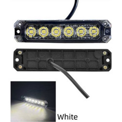 LED Φανάρι Λευκό με 2 Λειτουργίες Σταθερή - Strobe 13cm 12V-24V 6 SMD 521463