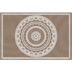Yuk Σουπλά Ψάθινο Αδιάβροχο Boho White 45x30εκ 6τμχ