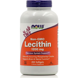 Now Foods Lecithin Συμπλήρωμα Διατροφής με Λεκιθίνη 1200mg 200 Μαλακές Κάψουλες