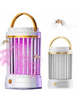 Λάμπα για Κουνούπια UV LED Επαναφορτιζόμενη 5W με Ηλεκτρική Εντομοπαγίδα 2000V & 2 Λειτουργίες Λευκό