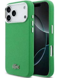 Lacoste για iPhone 17 Pro MagSafe - Μεταλλικές άκρες - Εμβληματικό λογότυπο Petit Pique - Πράσινο Estragon