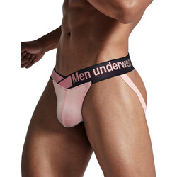 Sexy Cotton Jockstrap for Men Pink/Black Pump