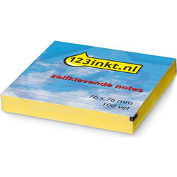 Αυτοκόλλητα Χαρτάκια 123inkt Lined 100 Φύλλα 76 x 76 mm Κίτρινο 300467