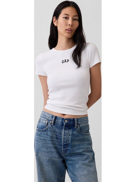 Γυναικεία Μπλούζα Modern Rib με Λογότυπο Gap FRESH WHITE V1