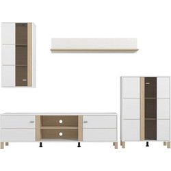 ΚΕΝΤΡΟ ΨΥΧΑΓΩΓΙΑΣ-ΣΥΝΘΕΣΗ PECKHAM ΛΕΥΚΟ-OAK 260x40x183εκ 11014594