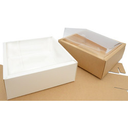 12 ΤΕΜ ΧΑΡΤΙΝΟ ΚΟΥΤΙ ME KAΠΑΚΙ ΖΕΛΑΤΙΝΑ 30cm x 30cm x 7.4cm 0402233