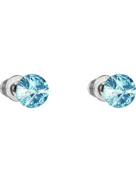 Σκουλαρίκια καρφωτά με κρύσταλλο swarovski aquamarine 0.6cm (F1155)