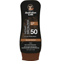 Australian Gold Bronzer Αδιάβροχο Γαλάκτωμα Μαυρίσματος Σώματος SPF50 237ml