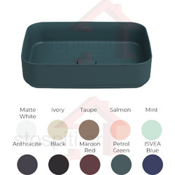 Isvea Counter-Top Επικαθήμενος Νιπτήρας Μπάνιου Πορσελάνης 50x36cm Πετρόλ 10NF65050-2P