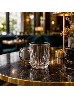 Κούπα Γυάλινη Διάφανη Luxe Diamond Coffee Mug 220ml 6 τεμαχίων ForHome 107003 - For Home