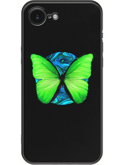 Θήκη Green Butterfly iPhone 17e Black TPU (Μαύρη Σιλικόνη)